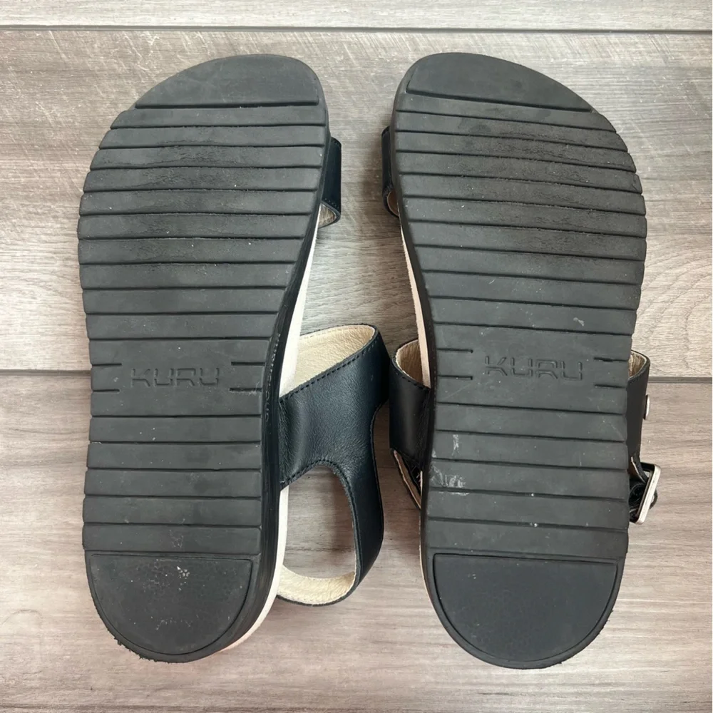 KURU Black and Cream Women's Sandal - 11 - Picture 5 of 7